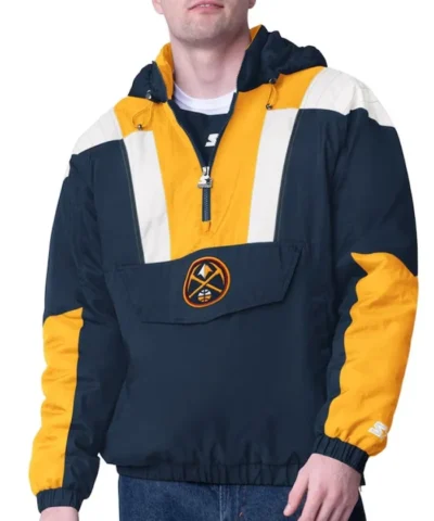 Denver Nuggets Charger Pullover Half-Zip NavyGold Jacket