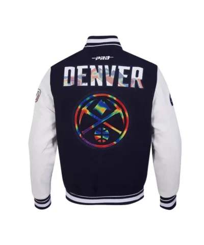Denver Nuggets 202425 City Edition Chenille Navy Varsity Jacket