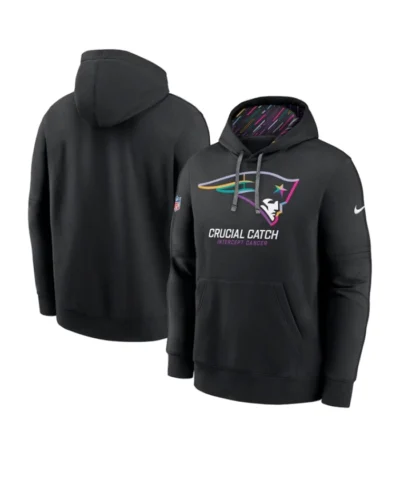 NFL Black New England Patriots 2024 Crucial Catch Club Pullover Hoodie
