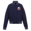 Poly-Twill New York Islanders Full-Snap Navy Jacket