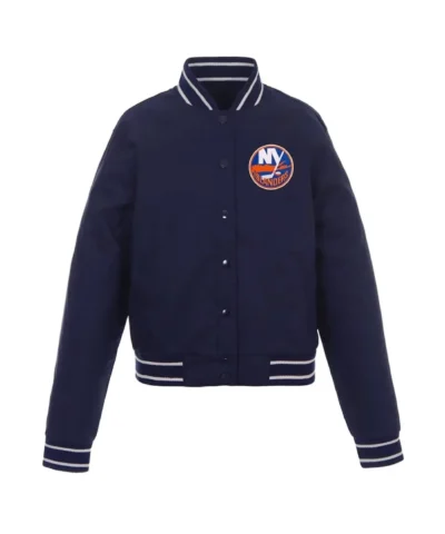Poly-Twill New York Islanders Full-Snap Navy Jacket