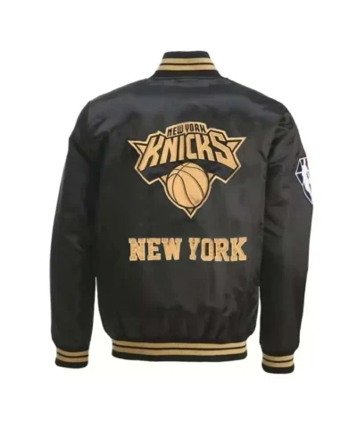 75th Anniversary NY Knicks BlackGold Satin Jacket
