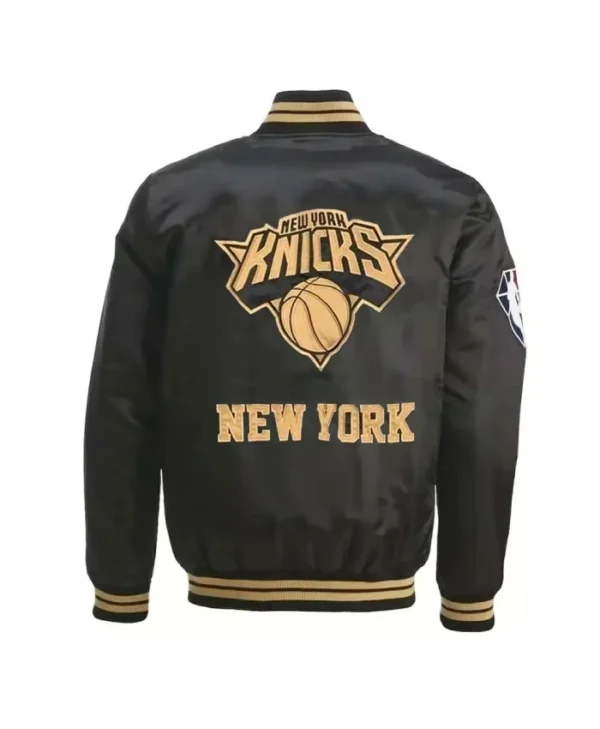75th Anniversary NY Knicks BlackGold Satin Jacket