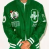 Shop Boston Celtics October’s Very Own Varsity Green Full-Snap Wool Jacket