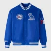 Philadelphia 76ers OVO Full-Snap Satin Blue Jacket
