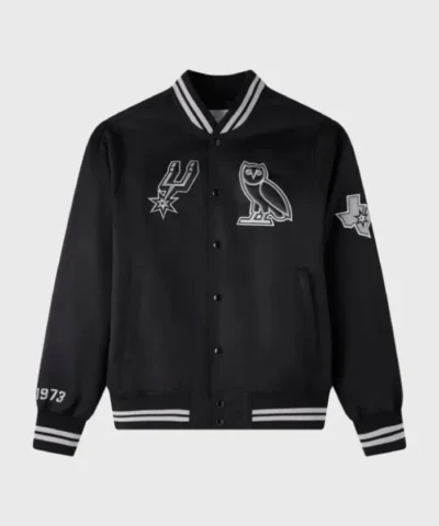 San Antonio Spurs Full-Snap Satin Black Jacket