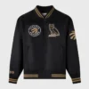 Toronto Raptors OVO Full-Snap Satin Black Jacket