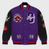 Toronto Raptors PurpleBlack Full-Snap Varsity Wool Jacket