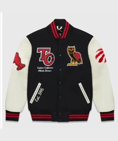 Toronto Raptors OVO Varsity Wool and Leather Full-Snap Jacket