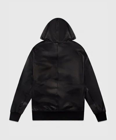 Octobers Very Own Drake OVO OG Black Leather Owl Hoodie