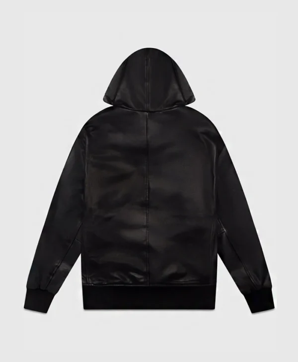 Octobers Very Own Drake OVO OG Black Leather Owl Hoodie