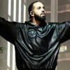 Octobers Very Own Drake OVO OG Black Leather Hoodie