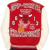 Shop Chicago Bulls Off-White Varsity Jacket