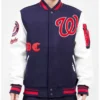 Old English Washington Nationals Varsity Midnight NavyWhite Jacket