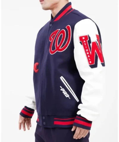 Old English Washington Nationals Varsity Jacket