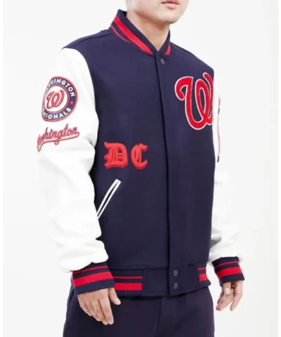 Shop Old English Washington Nationals Varsity Jacket