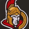 Black Ottawa Senators Front Hit Poly Twill Jacket