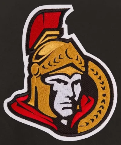 Black Ottawa Senators Front Hit Poly Twill Jacket