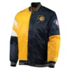 Indiana Pacers 75th Anniversary Leader Full-Snap Satin Gold and Navy Jacket