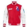 RedWhite Philadelphia 76ers 202425 City Edition Varsity Jacket