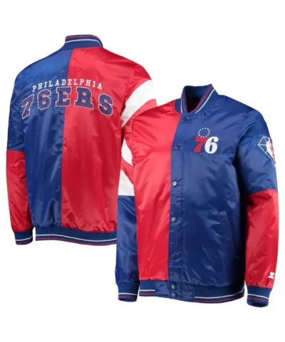 Philadelphia 76ers 75th Anniversary Leader Color Block Satin Jacket