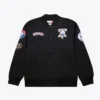 Philadelphia 76ers Black Out Full-Snap Satin Black Jacket
