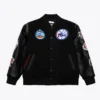 Philadelphia 76ers Black Out Varsity WoolLeather Black Jacket