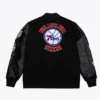Philadelphia 76ers Black Out Team Logo Varsity Jacket