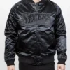 Philadelphia 76ers Black Tonal Satin Full-Snap Jacket