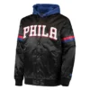 Black 75th Anniversary Philadelphia 76ers Hoodie Jacket