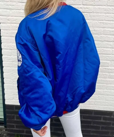 Royal Philadelphia 76ers Bomber Satin Jacket