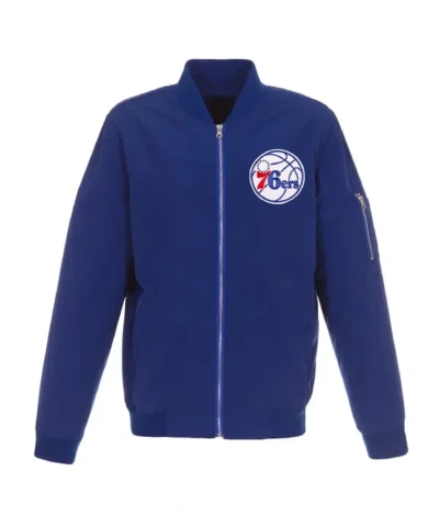 Philadelphia 76ers Nylon Lightweight Full-Zip Bomber Jacket