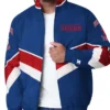 Philadelphia 76ers Captain Varsity Full-Zip Satin Royal Jacket