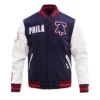 Philadelphia 76ers City Edition WoolLeather Navy Jacket