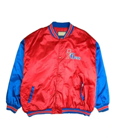RedBlue Classics Philadelphia 76ers Full-Snap Satin Jacket