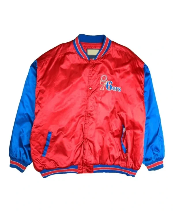 RedBlue Classics Philadelphia 76ers Full-Snap Satin Jacket