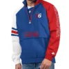 Elite Philadelphia 76ers Half Zip Color-Block Pullover Jacket