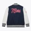 Philadelphia 76ers Navy and White Fleece Varsity Jacket