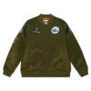 Philadelphia 76ers Flight Bomber Green Full-Zip Satin Jacket