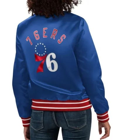 Philadelphia 76ers Royal Full Count Satin Jacket