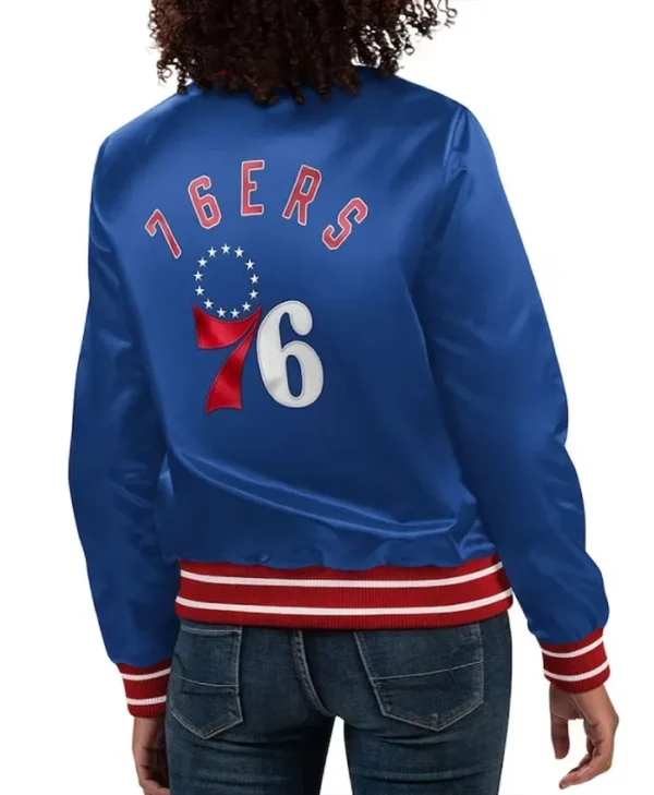 Philadelphia 76ers Royal Full Count Satin Jacket