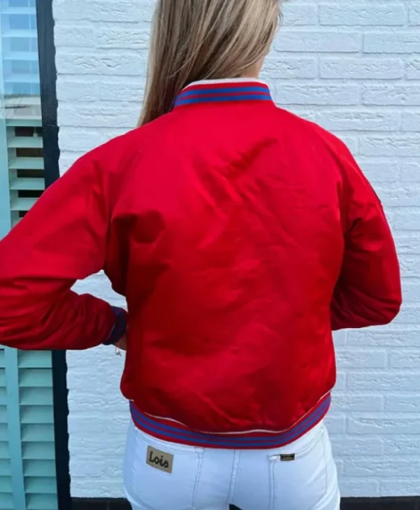 Philadelphia 76ers Red Bomber Satin Jacket