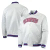 Philadelphia 76ers Classic Full-Snap Raglan White Satin Jacket