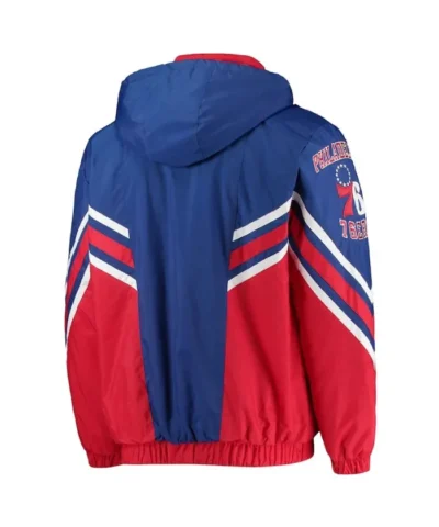 Philadelphia 76ers Royal and Red Full-Zip Hoodie