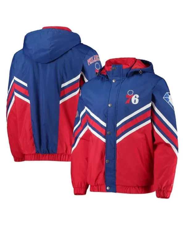 Philadelphia 76ers Full-Zip Hoodie Royal and Red Jacket