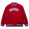 Philadelphia 76ers Classics Full-Snap Satin Raglan Red Jacket