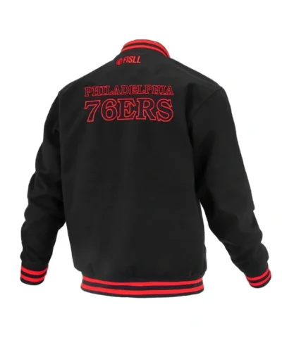 Philadelphia 76ers Logoman Shadow Black Varsity Jacket