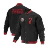 Philadelphia 76ers Logoman Shadow Black Full-Snap Varsity Wool Jacket