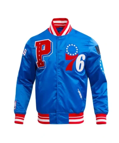 Buy Philadelphia 76ers Mashup Classic Rib Satin Jacket