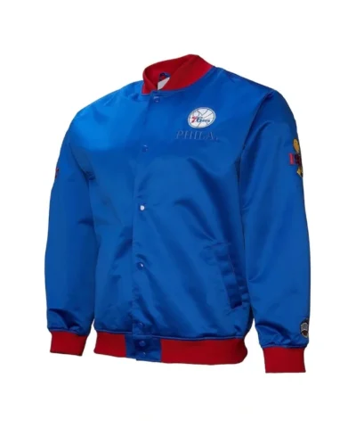 Philadelphia 76ers OG 3.0 Lightweight Full-Snap Satin Royal Jacket